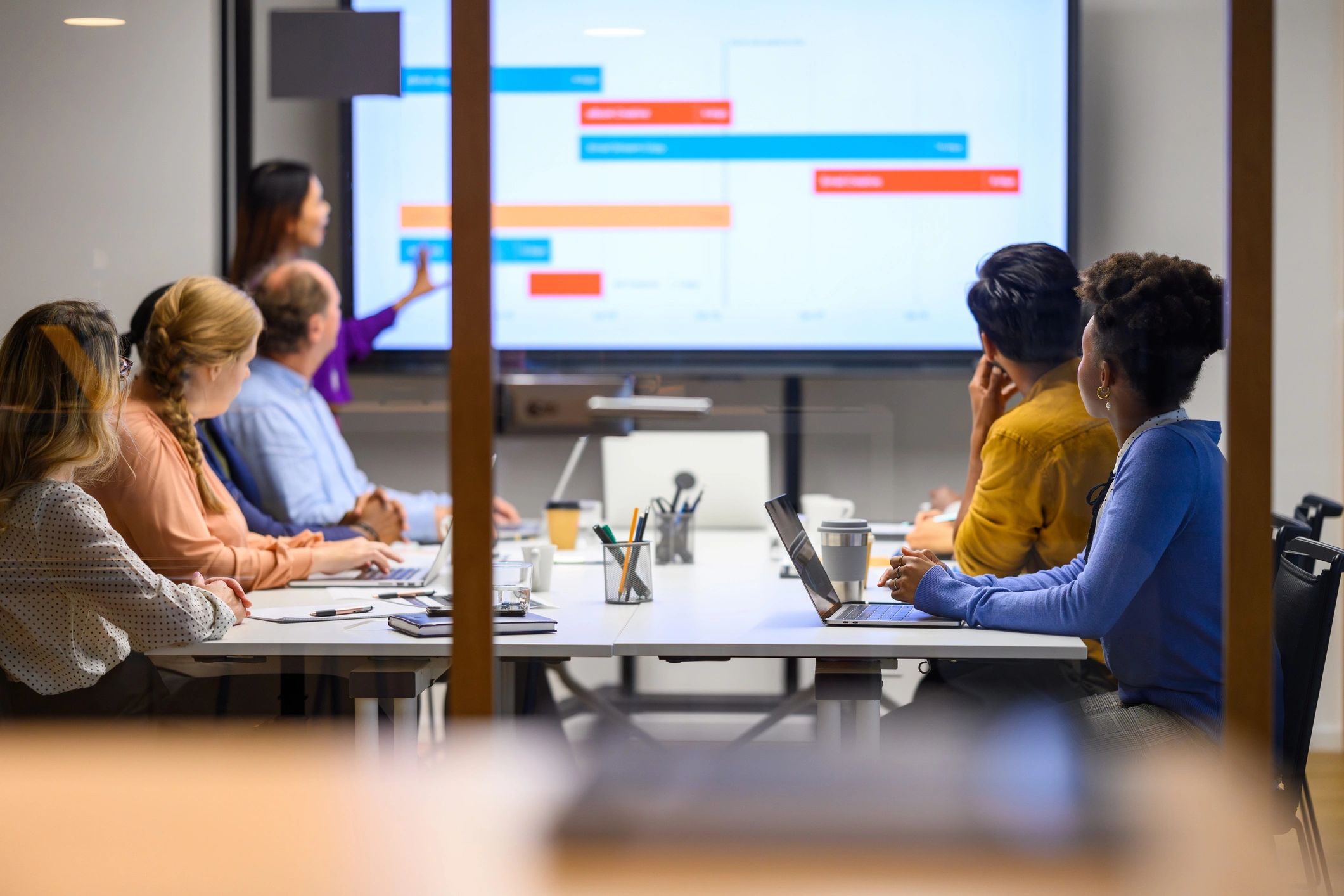 Professional presenting in a meeting room